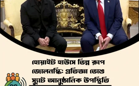 হোয়াইট হাউসে ভিন্ন রূপে জেলেনস্কি: প্রতিজ্ঞা ভেঙে স্যুটে আনুষ্ঠানিক উপস্থিতি